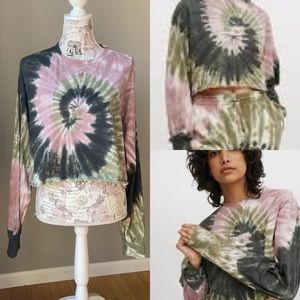 Noize Tie Dye Cropped Long Sleeve Top